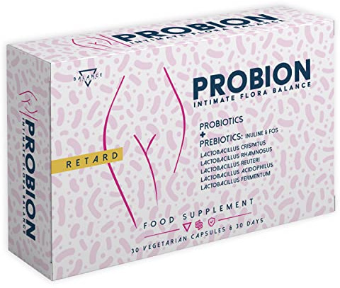 PROBION | Probioticos Mujer | Equlibrio Flora Intima | Suplemento Alimenticio con Probióticos y Prebióticos Combinados | Promueve una Flora Bacteriana Vaginal Saludable | 30 Comprimidos