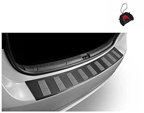 M MOTOS Satin Schwarz&Weiß Edelstahl-Ladekantenschutz für Ford Kuga II FL 2016 5 -türig. Erhöhter Fahrkomfort mit säurefesten Schwellerplatten - Kratzschutz