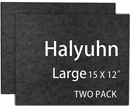 Halyuhn 8 MM Thick Felt Furniture Pads (Non-Adhesive), 15’’ x 12’’ Black Felt Sheets for Home and Office, Cuttable Furniture Pads for Hardwood Floors, Thick Square Sheets for Crafts – 2Pack