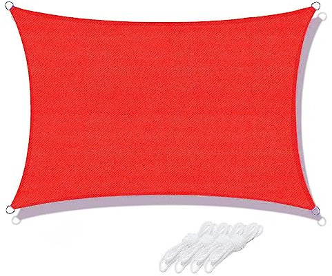 V3VOGUE Sonnensegel Rechteckig 2x3m 2x4m 3x4m 3x5m 4x5m 5x6m Wasserdicht Sonnenschutz Segel, Garten Sonnenschirme, Außen Wetterschutz Schattiernetz, Beschattung Für Terrassenüberdachung