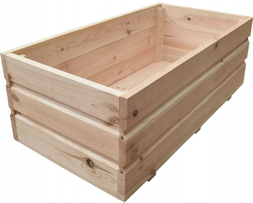 YOURSGARTEN Jardinière en Bois 80 x 41 x 30 cm – Bac à Fleurs Rustique pour Jardin, Terrasse et Balcon- Naturale