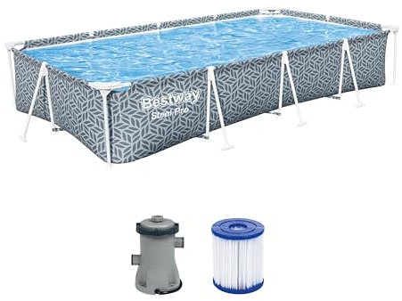 Bestway 561FV Piscina Steel Pro Rettangolare con motivo a foglia 366x 201x 66