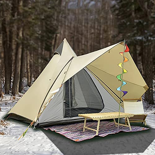 RajoNN Zelt für 3–4 Personen, Camping-Familien-Tipi-Zelt, Doppellagiges Indianerzelt im Freien, geeignet für Camping-Wanderurlaube