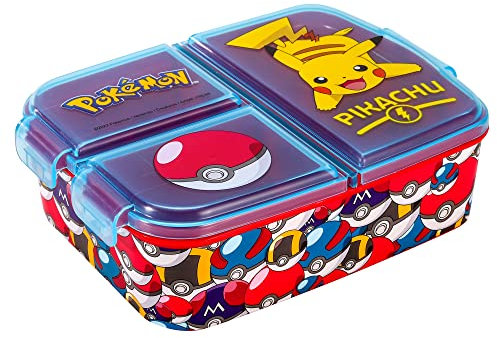 Pokémon Boîte à repas rectangulaire à compartiments multiples pour enfants Sans BPA
