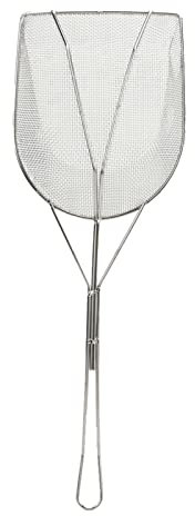 Colador de Drenaje Duradero de Acero Inoxidable, Cuchara, Espumadera de Malla de Cocina para el Hogar (Tamaño pequeño, diámetro: aprox. 40 cm/15,7)