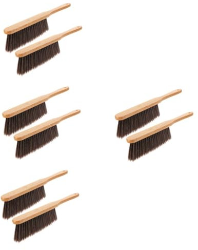 Ciieeo 8pcs Wooden Hand Broom Brush Long Wood Handle for Kitchen Bed Cleaning Soft Duster Broom for Dusting and Stains Removal for Sofa