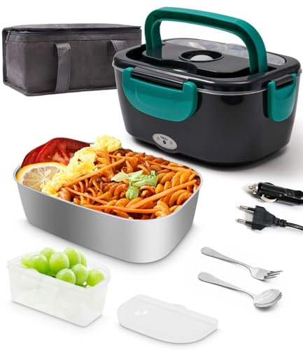 Contenitore per il pranzo elettrico Scaldavivande Elettrico Portatile, 220V/12V/24V Scalda Vivande Portatile Elettrico, Scaldavivande Portatile con Borse Lsolate