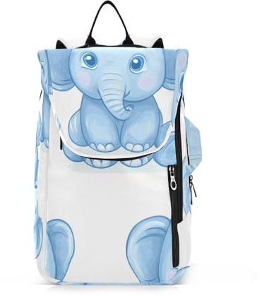 Amooorous Tennis-Rucksack für Erwachsene, groß, stabil, Cartoon, niedlicher blauer Elefant, 3 Schläger, Badminton-Tasche, Tasche für Tennis, Badminton, Pickleball