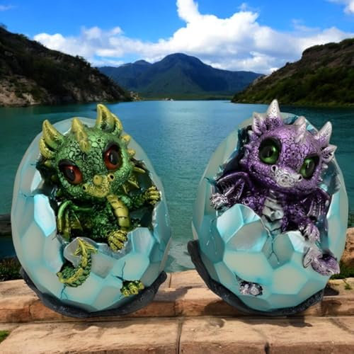 Osiris Trading UK Dragon Hatchling Coin Banks 12cm - Mythical Baby Dragons in Crystal Egg Piggy Banks