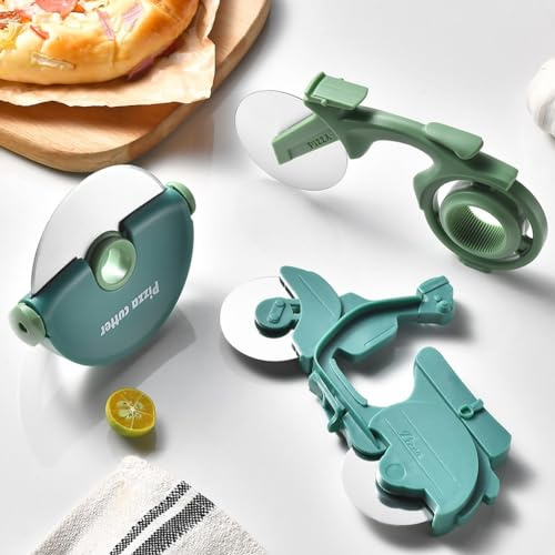 Agwuoetr Un Cortador de Pizza de Metal con Forma de Bicicleta, Rueda, Rodillo de Motocicleta, Picadora de Pizza, Rebanador, Cuchillo para Cortar Pizza, Herramienta de Cocina