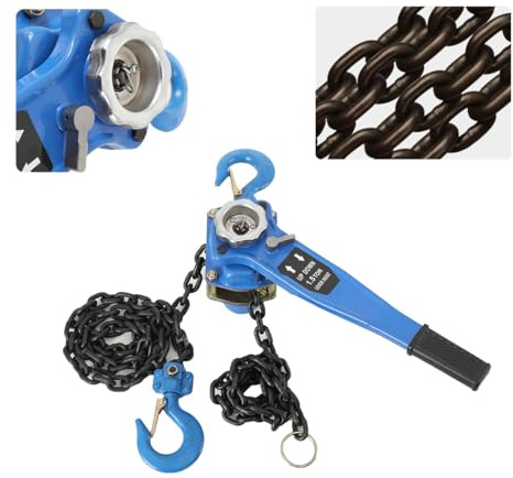 Hebelzug-Kettenzug 1.5T, 3m Kettenlänge, mit Freilauffunktion | Handseilwinde 1,5T, 3m Kette, Freilauf + Lastbremse, für Bau/Transport.