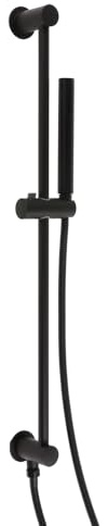 MILANO Riser Rail Pencil Hand Shower Integrated Elbow Black