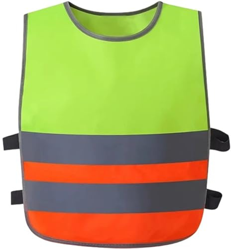 Abbdbd Gilet Haute Visibilité pour Enfants, Gilet De Sécurité Réfléchissant, Gilet Haute Visibilité pour Enfants, Gilet Réfléchissant Vert pour L'extérieur