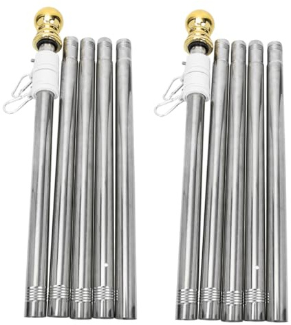 SUPVOX 2 Pezzi Bastone per Bandiera da Giardino Acciaio Inox Resistente e Antiruggine per Esterni Supporto Robusto per Bandiere Stagionali e Feste