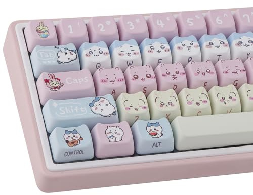TYRIXKI PBT Keycaps 134 Keys Chiikawa Keycaps Cute Kawaii Keycap