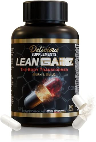 Lean Gainz - Abnehmkapseln mit Koffein, L-Carnitin & Grüntee-Extrakt - 300 Kapseln für 75 Tage - zur Diätbegleitung & Unterstützung des aktiven Stoffwechsels - Delicious Supplements - Made in Germany