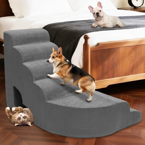 Hundetreppe für Hochbett, 71,1-81,3 cm hoch, 6 Etagen Haustiertreppe für kleine Hunde