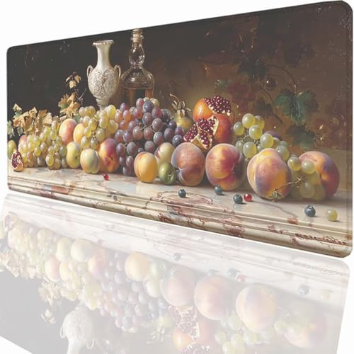 Tappetino per Mouse XXL 47.4x23.7 inch Tappetino Mouse Gaming Grande, Mousepad con Base in Gomma Antiscivolo, Tappeto per Tavolo da Gaming per Mouse e Tastiera, Accessori PC Frutta Cibo KSWT110