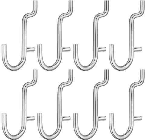 TOVINANNA Pegboard Hooks 20 Pack Stainless Steel Hooks for 40Mm Gap Peg Board Pegboard Accessories for Hanging Tools Keys Jewelry Garage Workshop Home Storage