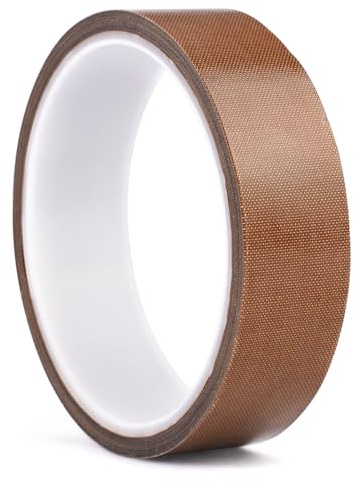 Ruban Teflon Machine Sous Vide, 25mm x 10m Ruban Adhésif en Téflon, Haute Température Ruban, Hautement Isolant, Bande de Téflon, pour Machine à Sceller Sous Vide, Scelleuses à Impulsion, Manuelle