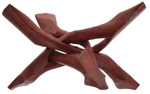 SUPVOX Porte-coquilles Ormeaux Bois Naturel Support Pour Coquilles Ormeaux Trépied Bois Massif Présentoir