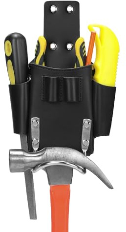 quipuda Hammer Holder for Tool Belt, Axe Holder Hammer Holster, Tool Pouch, Full Genuine Leather (Black)