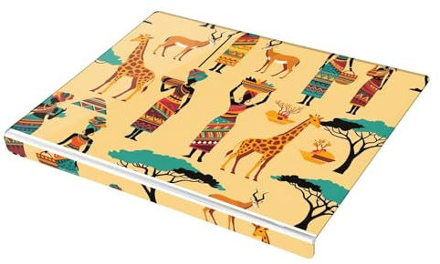 Giraffes Women Yellow Pattern Cutting Board for Kitchen Acrylic Cutting Board with Counter Lip Chopping Board for Countertop Fruit Vegetables Meat Home Decor, 16.5 x 13.4