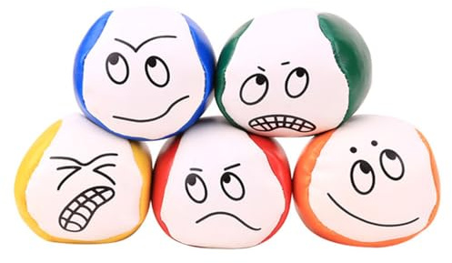 BUKLUKE 5 Jonglierbälle Set 5cm Wasserdicht PU Juggling Balls Freizeitsport | Wasserabweisendes Kunstleder Liegen gut in den Händen Juggling Balls Weich Jonglieren Freizeitsport für Kinder & Anfänger