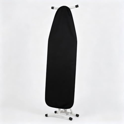 Ironing Board Cover 110 x 35cm, 100% Cotton Iron Board Covers Adjustable Fit Design Ironing Board Cover with Thick Padding, Heat Reflective Anti-Scorch Iron Board Cover (Black)