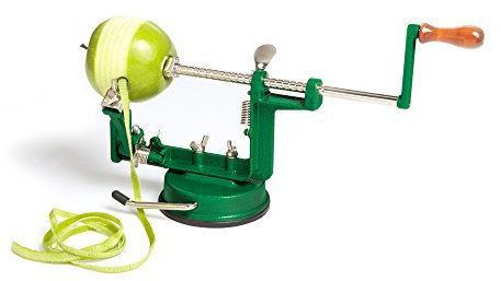 Fox Run 5762 Corer Steel Apple Peeler Machine with Suction Base, Stainless Steel, Green