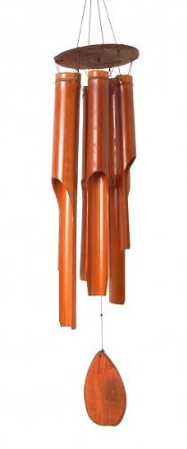 WORU Bambus-Windspiel 30 cm, Klangspiel, Garten-Dekoration, Windspiel für draußen, den Balkon und den Garten
