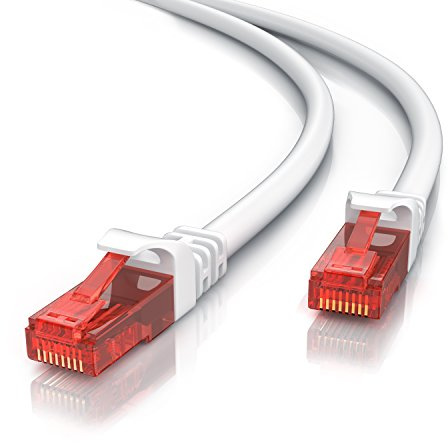CSL- 20m Câble réseau Cat 6 RJ45 - Câble LANGigabit Ethernet 1Gbps 1000Mbps 20 mètres - Revêtement en PVC Blanc - 10 100 1000 Mbits Câble de Patch 250Mhz UTP PIMF - Compatible avec Cat.5 Cat.5e Cat.7
