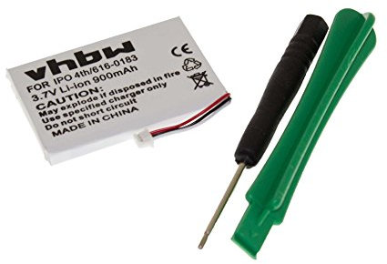 vhbw 1x Batterie Compatible avec Apple iPod 4th Generation, 4 Lecteur de Musique MP3 (900mAh, 3,7V, Li-ION)