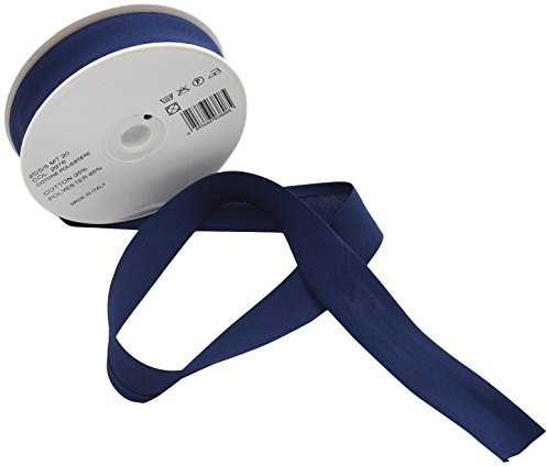 Inastri 2976 20 m 25/5/5 mm Polybaumwolle-Schrägbandrolle, Marineblau