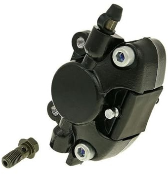 2EXTREME Bremssattel vorne kompatibel mit Vespa LX 50 2T/4T, LX 125/150 | Bremszange vorne inkl. Bremsbeläge und Hohlschraube M10x1,25; kompatibel mit Piaggio Liberty 125 RST, Gilera DNA 50; schwarz