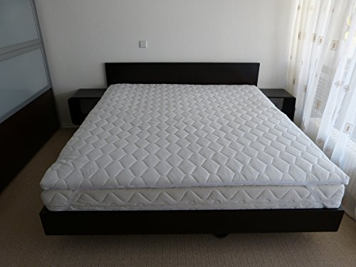 Lullaby Surmatelas Visco Largeur au Choix 80 à 200 cm. * 200 cm Coussin en Mousse viscoélastique 4 cm. + Housse surpiquée (160 x 200 cm)