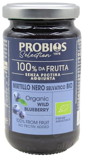 Probios Composta di Mirtilli Bio - Senza Glutine e Composta di Frutta Senza Zucchero - Dolcezza e Sapore Naturale senza Pectina Aggiunta - Confezione da 6 x 220 g
