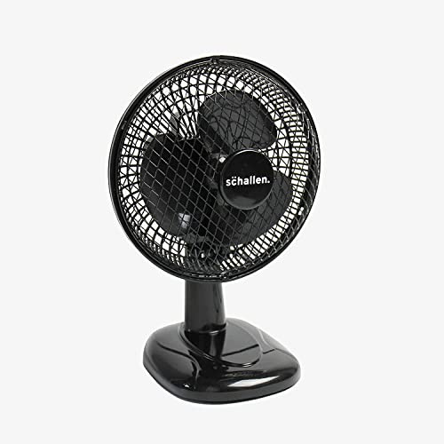 Small 9 Portable Office Bed Side Tables and Desk Table Oscillating Cooling Fan with 2 Speed Setting & Quiet Operation (Black)