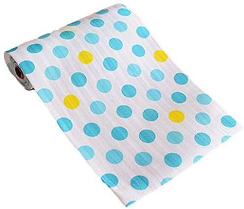 Rotolo di carta a pois, impermeabile, per mobili da cucina, ripiani, tavolo, armadi, dispensa e cassetti, 3 metri medium Blue Dots