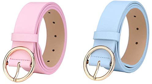 MESHIKAIER 41 * 1.3 Zoll Damen mode PU Leder Gürtel Taillengürtel Hüftgürtel Casual Waist Belt mit Metallisch Schnalle