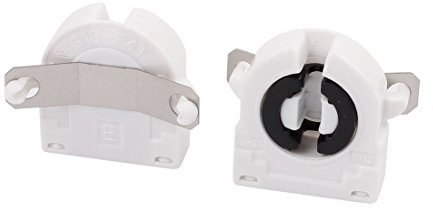 Aexit 2 Pcs AC500V 2A G13-F41A T8 Douille Lumière G13 Base Support De Lampe Fluorescent Blanc HS195626Q744775O