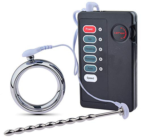 ChicLSQ Elektro Schock Penisring mit Fernbedienung – Elektrosex Kit mit Harnröhrenkatheter & Penisplug, Dilatator Puls Stimulator für Männer, Penis Ring Elektroschock Sexspielzeug (Ring Ø: 40mm)