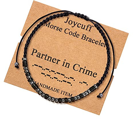 JoycuFF Gifts for Friends Morse Code Bracelets for Women Friendship Partner Unique Birthday Gifts for Girlfriend Sister Best Friends Handmade Weave Bead Bracelets Jewelry for Her