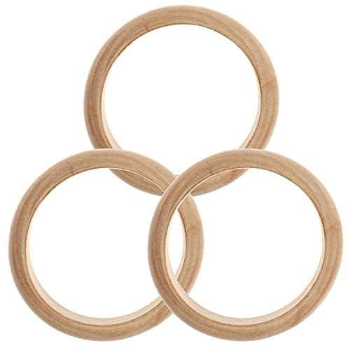 EXCEART 3 x Naturholz-Ringe, unlackierter Holzring, blanko, Holzarmreif, Armbänder, Kreise für Kunsthandwerk, Armband, Schmuckherstellung