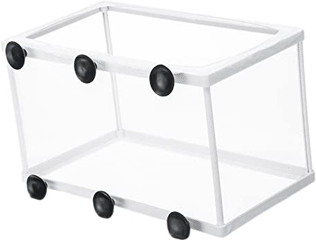Vivero de peces para acuario, red de criador de peces, caja de aislamiento de criaderos de peces, divisor de pecera para bebés con ventosas, tamaño grande, 15 x 16 x 26 cm