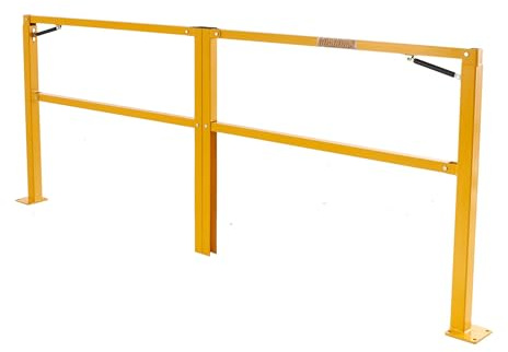8' Folding Dock Door Gate, OSHA-Compliant Safety Barrier, Loading Bay Fall Hazard Protection, Openings Up to 98 W, Counterbalanced, Indoor Use, Guardian