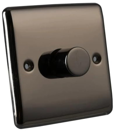 Caradok 1 Gang Dimmer Switch - Black Nickel