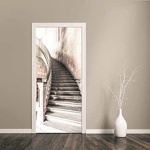 Türtapete Selbstklebend 80X200 Treppe Türtapete Selbstklebend Türposter,Fototapete Selbstklebend 3D Pvc Türaufkleber Diy Türbild,Türfolie Poster Tapete