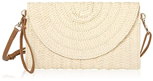 Aucuu Pochette en Paille pour Femme, Pochette d'embrayage avec Bandoulière Réglable, Sac à bandoulière Tissé à La Main Vintage Sacs à Main d'été Plage
