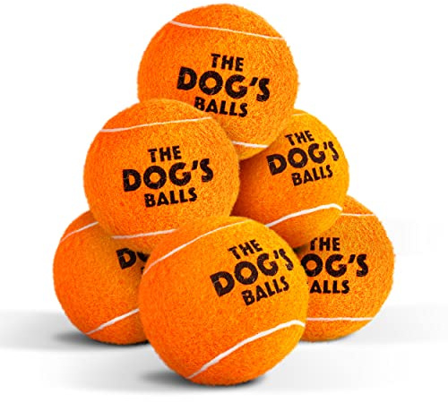 The Dog’s Balls Robuste Hundetennisbälle, 2,5 Zoll, 6er-Pack Orange, schwimmfähig